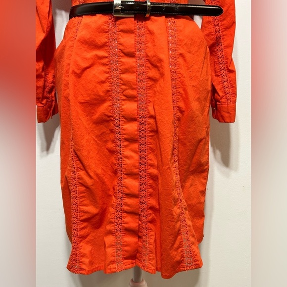 Melissa Odabash Emily Crochet Trim Lace Eyelet Cotton Button Up Shirt Dress - Picture 4 of 13